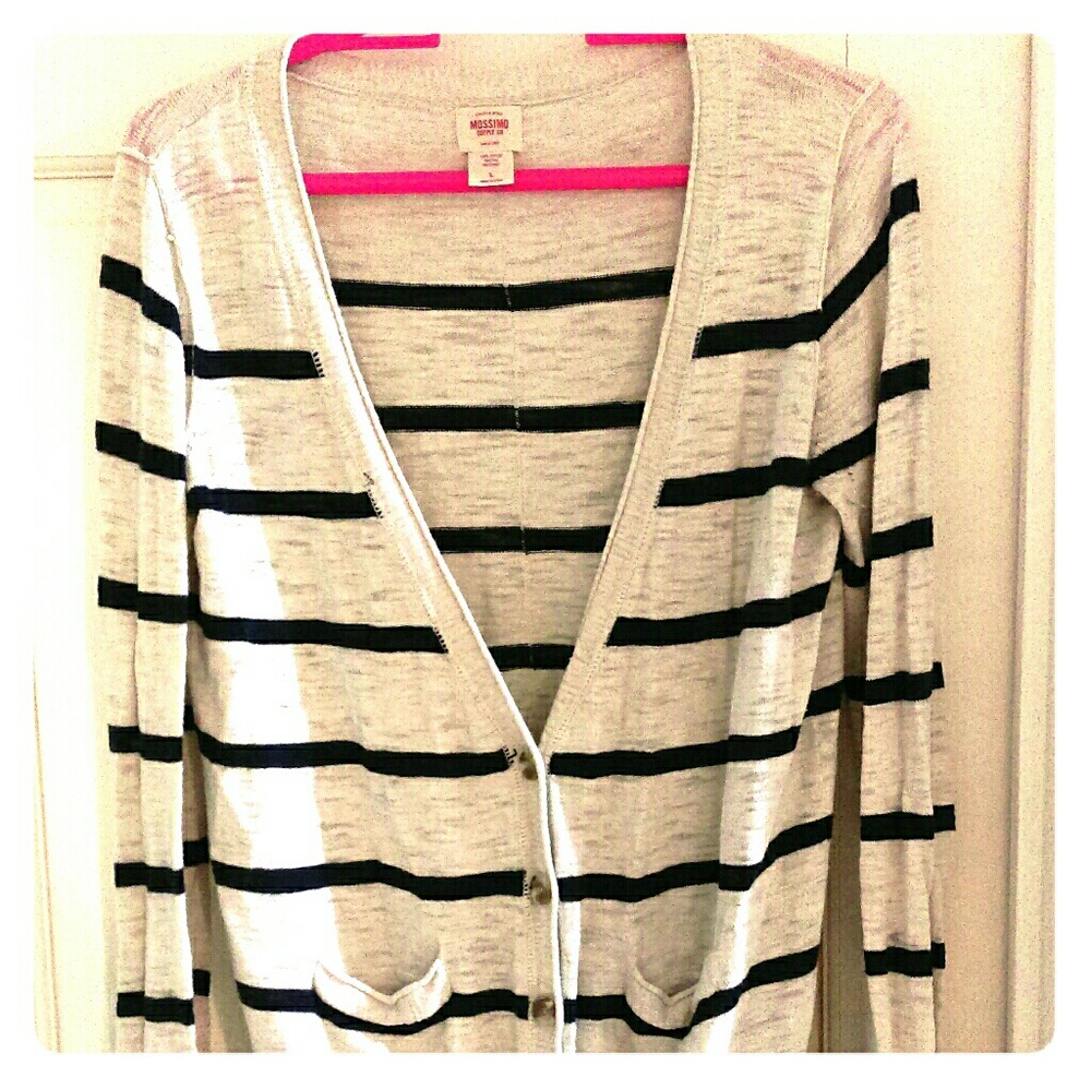 SOLD cream and navy boyfriend cardigan